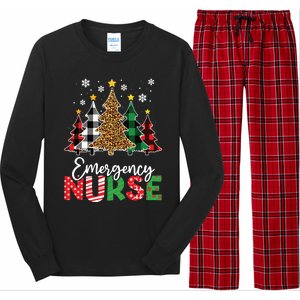 Christmas Er Nursing Women Xmas Tree Emergency Nurse Long Sleeve Pajama Set