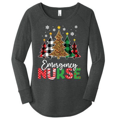 Christmas Er Nursing Women Xmas Tree Emergency Nurse Women's Perfect Tri Tunic Long Sleeve Shirt