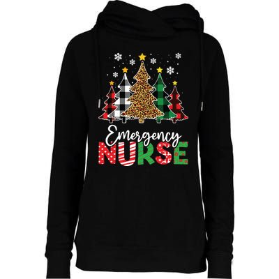 Christmas Er Nursing Women Xmas Tree Emergency Nurse Womens Funnel Neck Pullover Hood