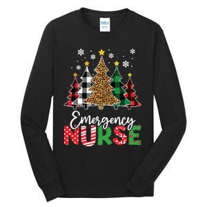 Christmas Er Nursing Women Xmas Tree Emergency Nurse Tall Long Sleeve T-Shirt