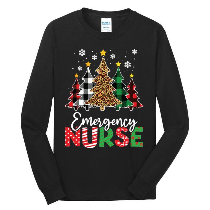 Christmas Er Nursing Women Xmas Tree Emergency Nurse Tall Long Sleeve T-Shirt