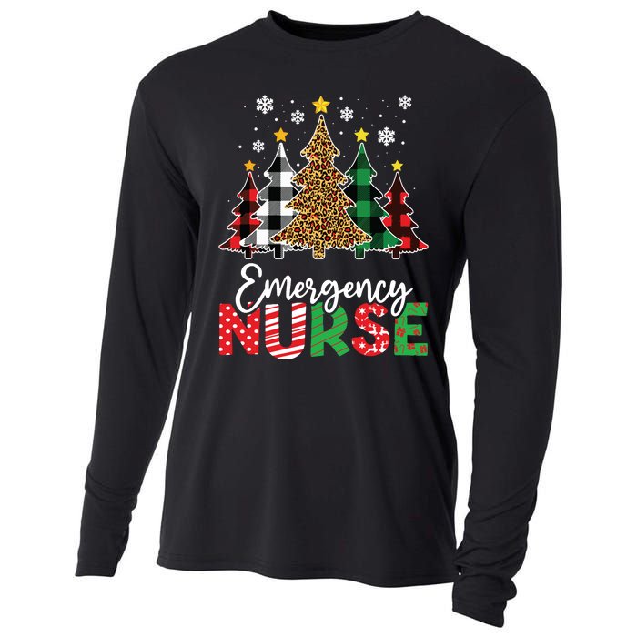 Christmas Er Nursing Women Xmas Tree Emergency Nurse Cooling Performance Long Sleeve Crew