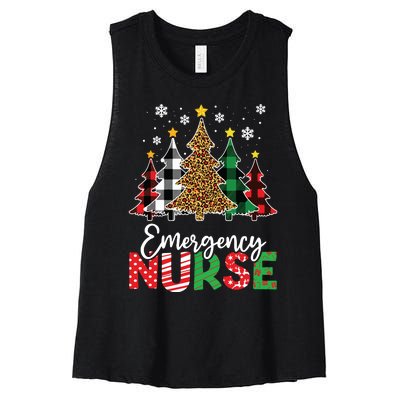 Christmas Er Nursing Women Xmas Tree Emergency Nurse Women's Racerback Cropped Tank