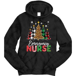 Christmas Er Nursing Women Xmas Tree Emergency Nurse Tie Dye Hoodie