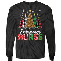 Christmas Er Nursing Women Xmas Tree Emergency Nurse Tie-Dye Long Sleeve Shirt