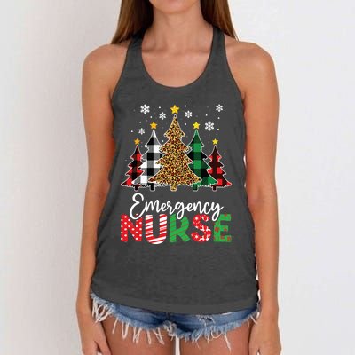 Christmas Er Nursing Women Xmas Tree Emergency Nurse Women's Knotted Racerback Tank