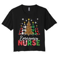 Christmas Er Nursing Women Xmas Tree Emergency Nurse Women's Crop Top Tee