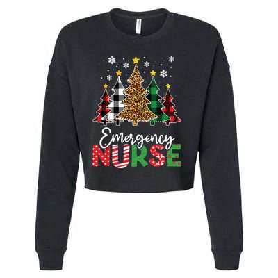 Christmas Er Nursing Women Xmas Tree Emergency Nurse Cropped Pullover Crew