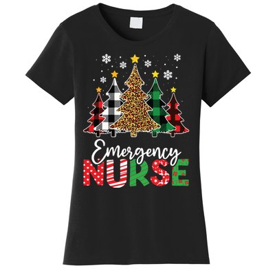 Christmas Er Nursing Women Xmas Tree Emergency Nurse Women's T-Shirt