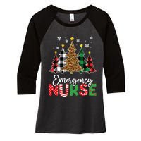 Christmas Er Nursing Women Xmas Tree Emergency Nurse Women's Tri-Blend 3/4-Sleeve Raglan Shirt