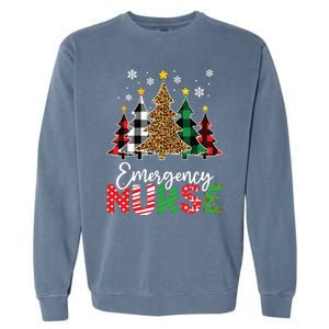 Christmas Er Nursing Women Xmas Tree Emergency Nurse Garment-Dyed Sweatshirt