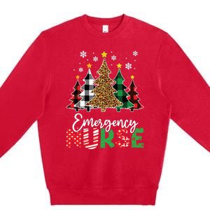 Christmas Er Nursing Women Xmas Tree Emergency Nurse Premium Crewneck Sweatshirt