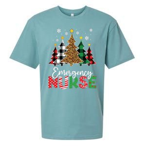 Christmas Er Nursing Women Xmas Tree Emergency Nurse Sueded Cloud Jersey T-Shirt