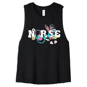 cute Easter Nurse easter bunny Easter Gifts For Nurses Women's Racerback Cropped Tank