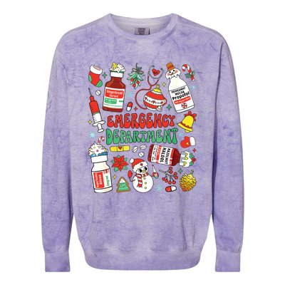 Christmas Er Nurse Emergency Department Er Ed Nurse Tech Colorblast Crewneck Sweatshirt