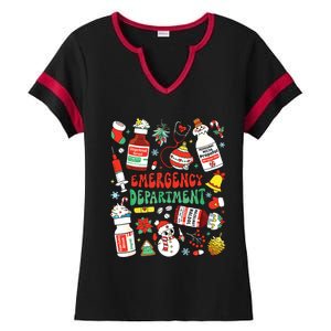 Christmas Er Nurse Emergency Department Er Ed Nurse Tech Ladies Halftime Notch Neck Tee