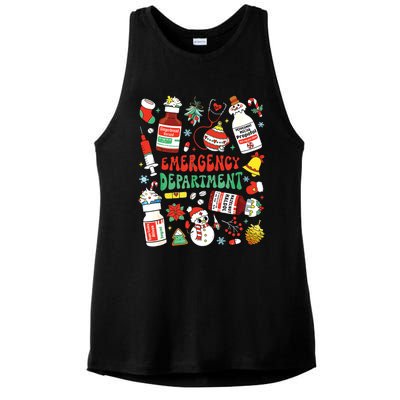 Christmas Er Nurse Emergency Department Er Ed Nurse Tech Ladies PosiCharge Tri-Blend Wicking Tank