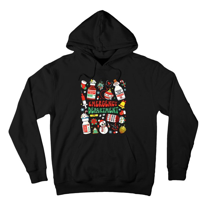 Christmas Er Nurse Emergency Department Er Ed Nurse Tech Hoodie