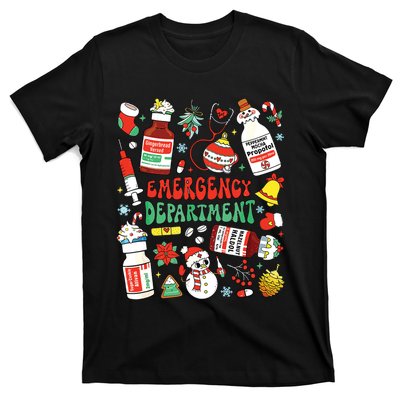 Christmas Er Nurse Emergency Department Er Ed Nurse Tech T-Shirt