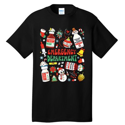 Christmas Er Nurse Emergency Department Er Ed Nurse Tech Tall T-Shirt