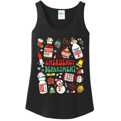 Christmas Er Nurse Emergency Department Er Ed Nurse Tech Ladies Essential Tank