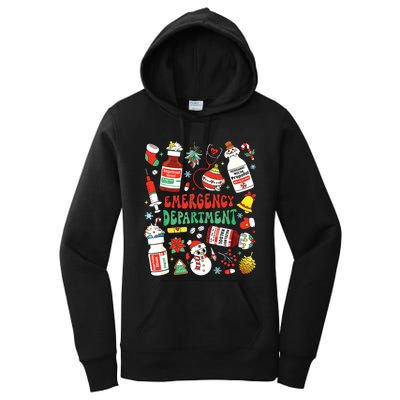 Christmas Er Nurse Emergency Department Er Ed Nurse Tech Women's Pullover Hoodie