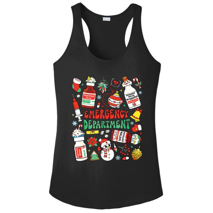 Christmas Er Nurse Emergency Department Er Ed Nurse Tech Ladies PosiCharge Competitor Racerback Tank