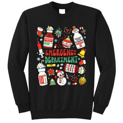 Christmas Er Nurse Emergency Department Er Ed Nurse Tech Tall Sweatshirt