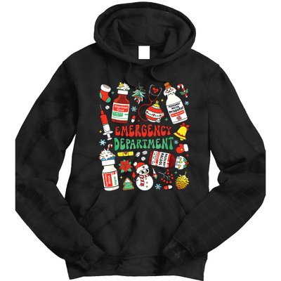 Christmas Er Nurse Emergency Department Er Ed Nurse Tech Tie Dye Hoodie