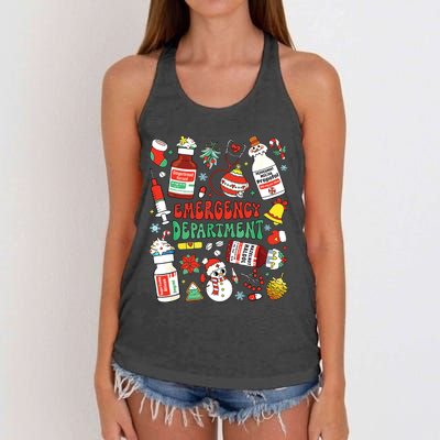 Christmas Er Nurse Emergency Department Er Ed Nurse Tech Women's Knotted Racerback Tank