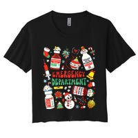 Christmas Er Nurse Emergency Department Er Ed Nurse Tech Women's Crop Top Tee