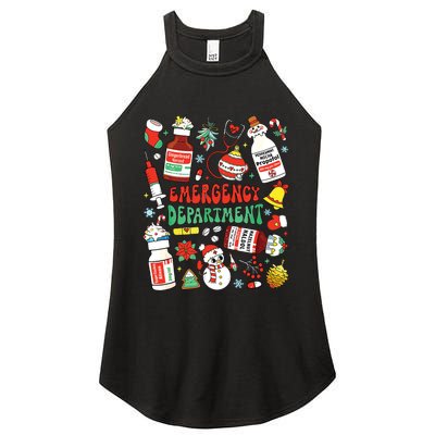 Christmas Er Nurse Emergency Department Er Ed Nurse Tech Women's Perfect Tri Rocker Tank