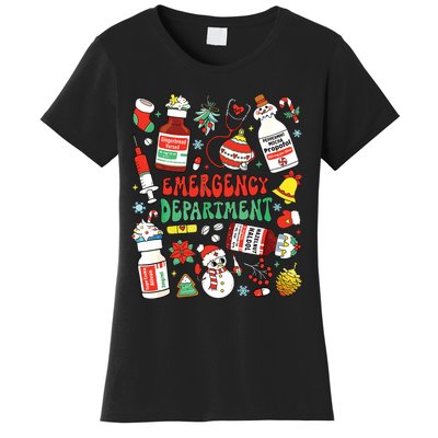 Christmas Er Nurse Emergency Department Er Ed Nurse Tech Women's T-Shirt