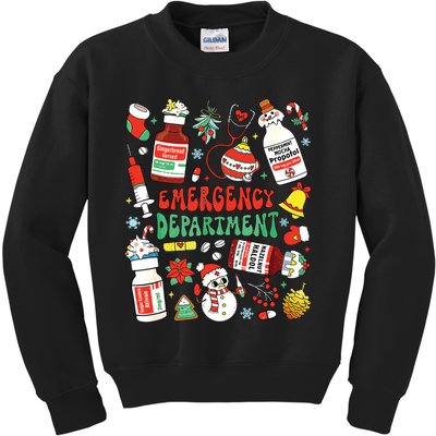 Christmas Er Nurse Emergency Department Er Ed Nurse Tech Kids Sweatshirt