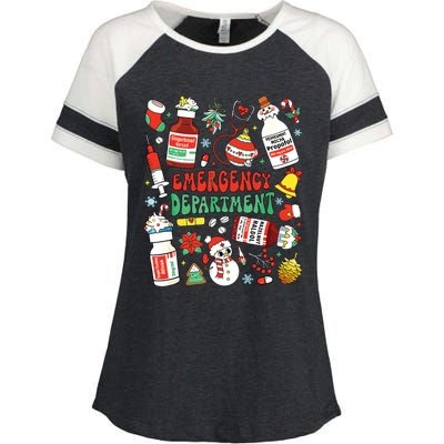 Christmas Er Nurse Emergency Department Er Ed Nurse Tech Enza Ladies Jersey Colorblock Tee