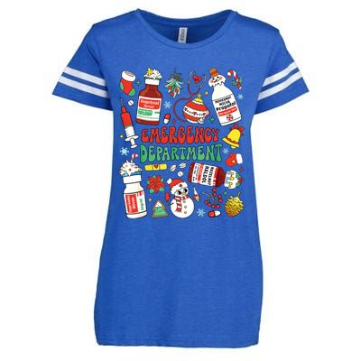 Christmas Er Nurse Emergency Department Er Ed Nurse Tech Enza Ladies Jersey Football T-Shirt