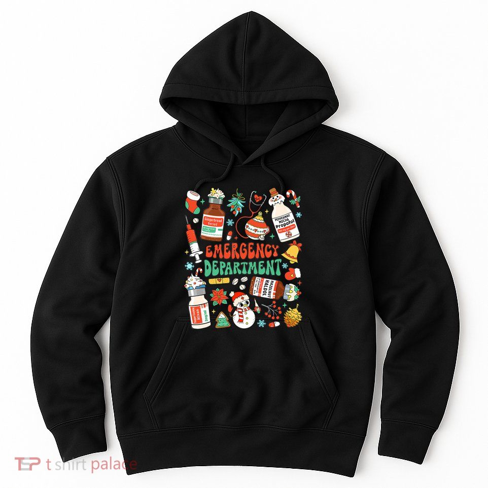 Christmas Er Nurse Emergency Department Er Ed Nurse Tech Hoodie