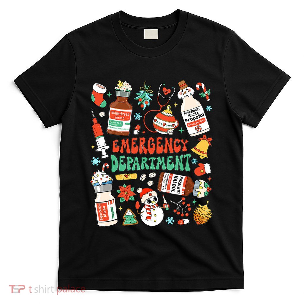 Christmas Er Nurse Emergency Department Er Ed Nurse Tech T-Shirt