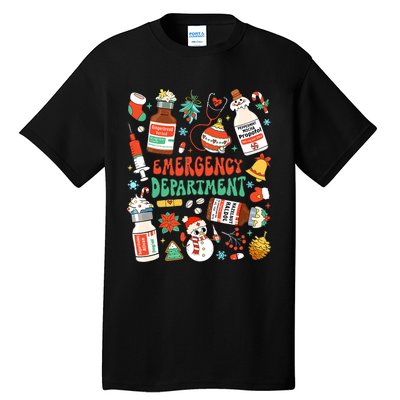 Christmas Er Nurse Emergency Department Er Ed Nurse Tech Tall T-Shirt