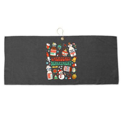 Christmas Er Nurse Emergency Department Er Ed Nurse Tech Large Microfiber Waffle Golf Towel