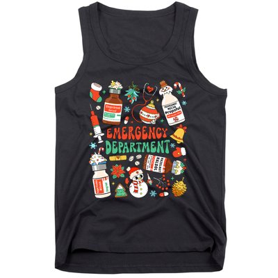 Christmas Er Nurse Emergency Department Er Ed Nurse Tech Tank Top