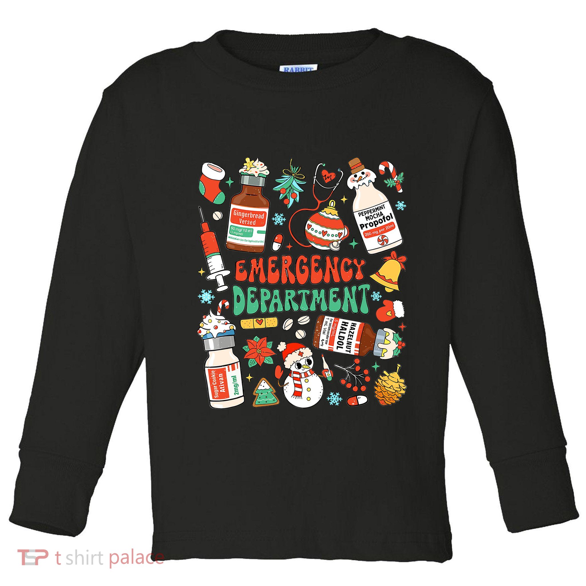 Christmas Er Nurse Emergency Department Er Ed Nurse Tech Toddler Long Sleeve Shirt