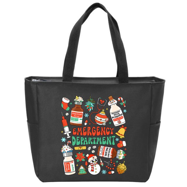 Christmas Er Nurse Emergency Department Er Ed Nurse Tech Zip Tote Bag