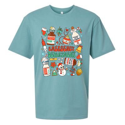 Christmas Er Nurse Emergency Department Er Ed Nurse Tech Sueded Cloud Jersey T-Shirt