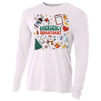 Christmas Er Nurse Shirts Women Emergency Department Nurse Cooling Performance Long Sleeve Crew