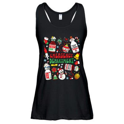 Christmas Er Nurse Emergency Department Er Ed Nurse Tech Ladies Essential Flowy Tank