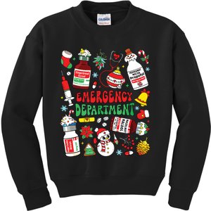 Christmas Er Nurse Emergency Department Er Ed Nurse Tech Kids Sweatshirt