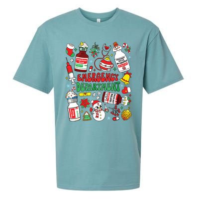 Christmas Er Nurse Emergency Department Er Ed Nurse Tech Sueded Cloud Jersey T-Shirt