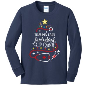 Christmas Emergency Nurse Tech Trauma Care Holiday Crew Kids Long Sleeve Shirt