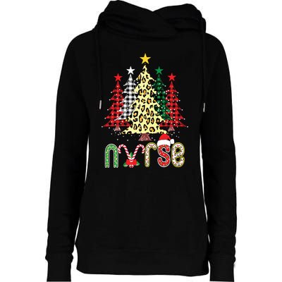 Christmas ER Nursing Xmas Tree Emergency Nurse Womens Funnel Neck Pullover Hood